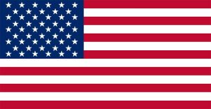 Official United States flag with 50 white stars on a blue canton and 13 alternating red and white stripes
